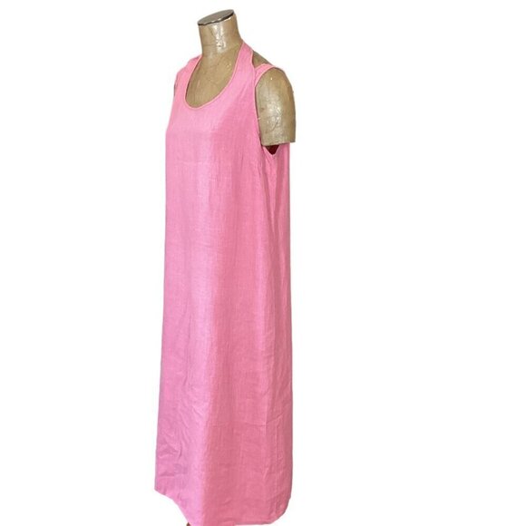 Harve Benard 100% Linen Sleeveless Pink Midi Dress Sz 14 #293F - Picture 4 of 8